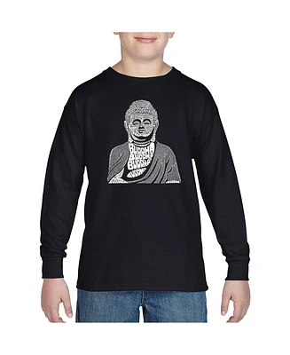 Boy's Word Art Long Sleeve - Buddha tshirt