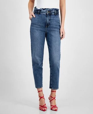 Guess Women's Nellie Paperbag-Waist Ankle Jeans