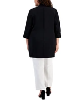 Kasper Plus Size Stretch Crepe Topper Jacket