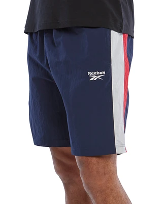 Reebok Men's Ivy League Regular-Fit Colorblocked Crinkled Shorts