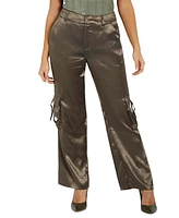 Guess Women's Jamie High Rise Satin Cargo Pants