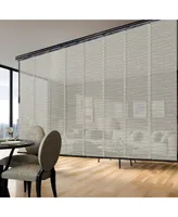 Pewter Filigree Blind 8-Panel Double Rail Panel Track Extendable 130"-175"W x 94"H, width 23.5"