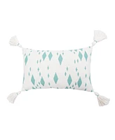 carol & frank 14" x 22" Granby Surf Rectangle Oblong Woven Accent Throw Pillow w/ Tassels