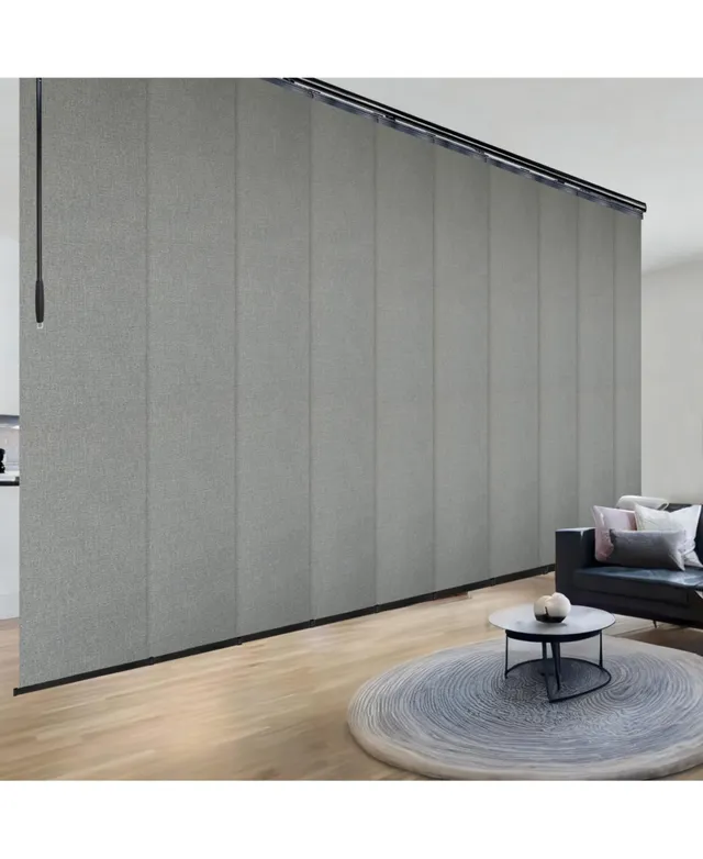 Rod Desyne Charcoal Camo Blind 7-Panel Single Rail Panel Track Extendable  110-153W x 94H, width 23.5