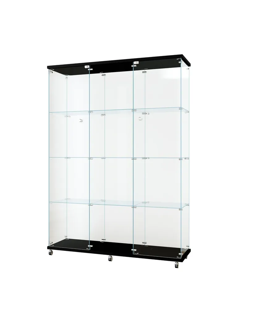 Simplie Fun Extra Large Glass Display Cabinet with 4 Shelves