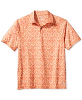 Tommy Bahama Men's Short Sleeve Tiled Hibiscus Print Performance Polo