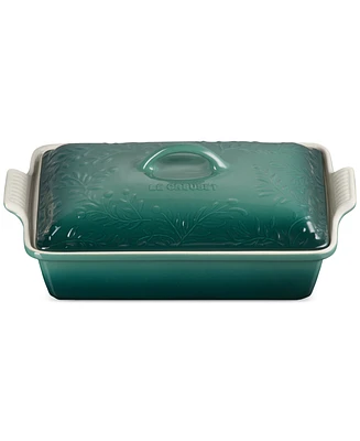 Le Creuset Olive Branch Heritage Rectangular Stoneware Baking Dish, 4 Quart