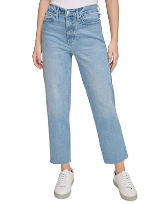 Calvin Klein Jeans Women's Raw-Hem Straight-Leg Denim