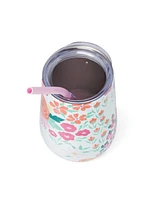 Cambridge 16 oz Pink Floral Insulated Wine Tumbler, Set of 2