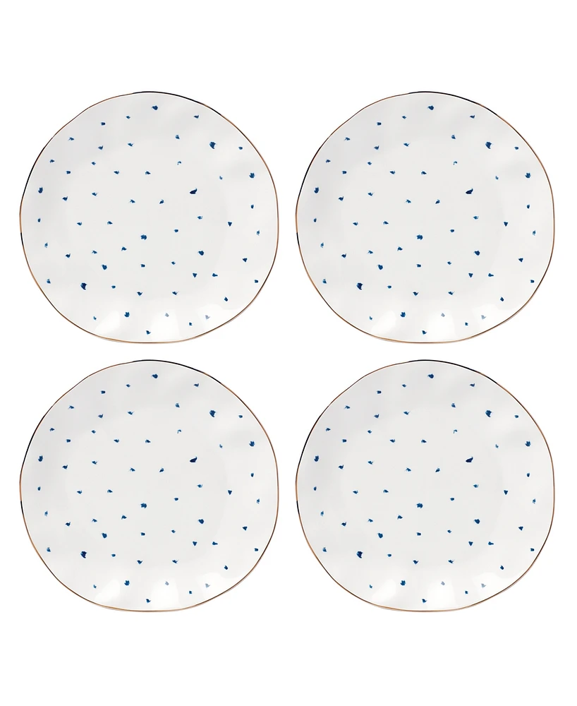 Lenox Blue Bay Dots Dinner Plates, Set of 4