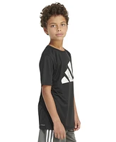 adidas Big Boys Short Sleeve Pebble Camo Logo Polyester T-Shirt