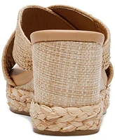 Dv Dolce Vita Women's Erial Crossband Raffia Wedge Sandals