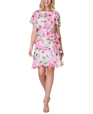 Jessica Howard Floral-Print Tiered Dress