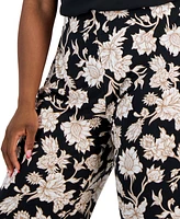 Jm Collection Plus Elena Printed Wide-Leg Pants, Created for Macy's