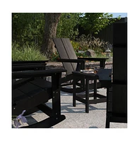 Wellington 3 Piece Patio Furniture Set Includes All-Weather Uv Treated Adirondack Rocking Chairs And Side Table