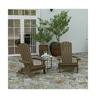 Set Of Riviera Poly Resin Folding Adirondack Lounge Chair