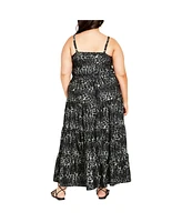 Plus Aylin Tier Animal Print Maxi Dress