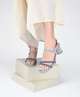 Journee Collection Women's Lornnah Beaded Strap Heeled Sandals