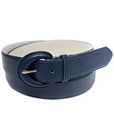 On 34th Women's Covered-Buckle Faux-Leather Belt, Created for Macy's