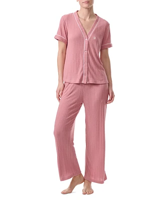 Tommy Hilfiger Women's 2-Pc. Short-Sleeve Pajamas Set