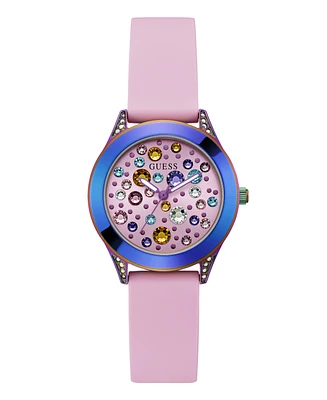 Guess Women's Analog Pink Silicone Watch 34mm