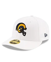 Men's New Era White Los Angeles Rams Omaha Low Profile 59FIFTY Fitted Hat