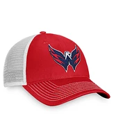 Men's Fanatics Red, White Washington Capitals Slouch Core Primary Trucker Snapback Hat