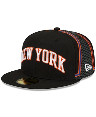 Men's New Era Black New York Knicks 2021/22 City Edition Official 59FIFTY Fitted Hat