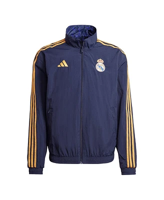 Men's adidas Navy Real Madrid 2023/24 Reversible Anthem Full-Zip Jacket