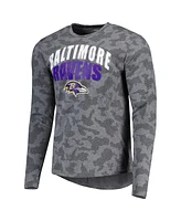 Men's Msx by Michael Strahan Gray Baltimore Ravens Performance Camo Long Sleeve T-shirt