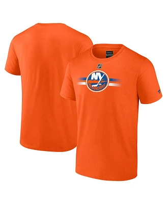 Men's Fanatics Orange New York Islanders Authentic Pro Secondary T-shirt