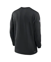 Men's Nike Black Baltimore Ravens 2023 Sideline Performance Long Sleeve Tri-Blend Quarter-Zip Top