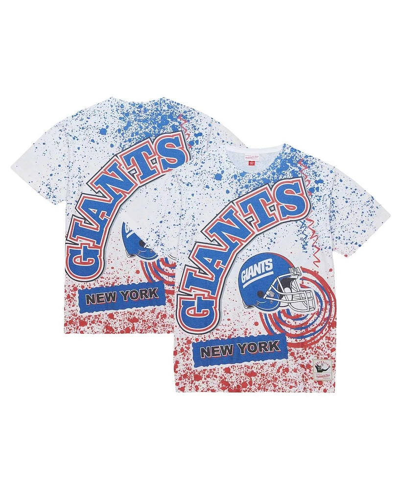 Men's Mitchell & Ness White New York Giants Team Burst Sublimated T-shirt