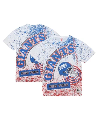 Men's Mitchell & Ness White New York Giants Team Burst Sublimated T-shirt