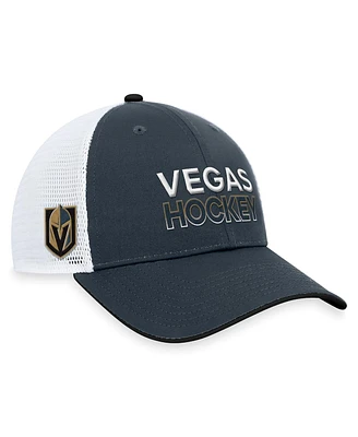 Men's Fanatics Charcoal Vegas Golden Knights Authentic Pro Rink Trucker Adjustable Hat
