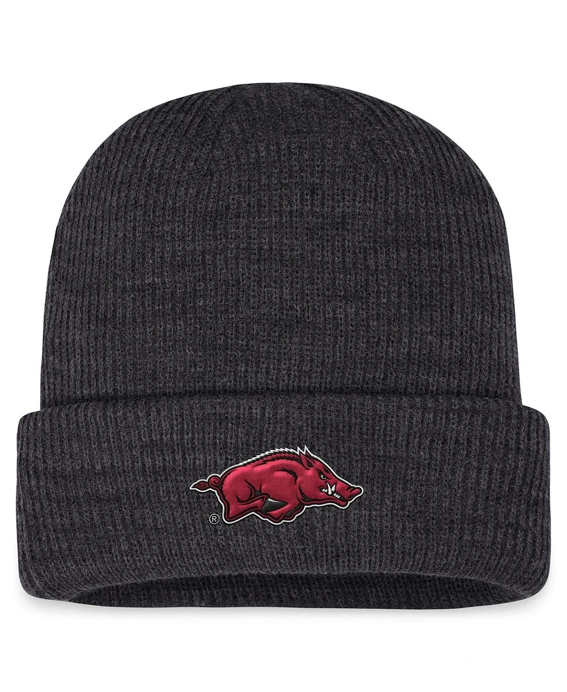 Men's Top of the World Charcoal Arkansas Razorbacks Sheer Cuffed Knit Hat