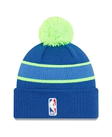 Men's New Era Blue Milwaukee Bucks 2023/24 City Edition Cuffed Pom Knit Hat