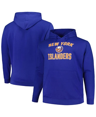 Men's Profile Royal New York Islanders Big and Tall Arch Over Logo Pullover Hoodie