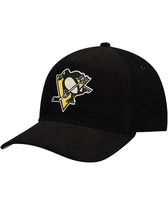 Men's American Needle Black Pittsburgh Penguins Corduroy Chain Stitch Adjustable Hat