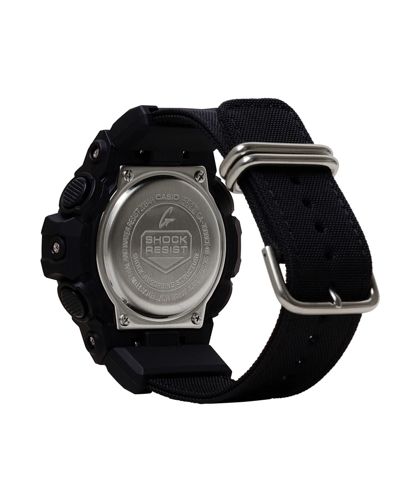 G-Shock Men's Analog Digital Black Cordura and Resin Watch, 53.4mm, GA2100BCE-1A