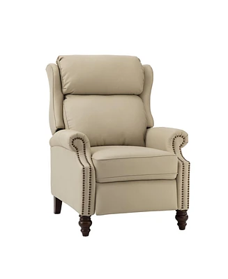 Pierce Genuine Leather Recliner with Nailhead Trims