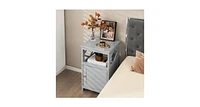 Bathroom Floor Cabinet Side Storage Organizer with Open Shelf and Single Door