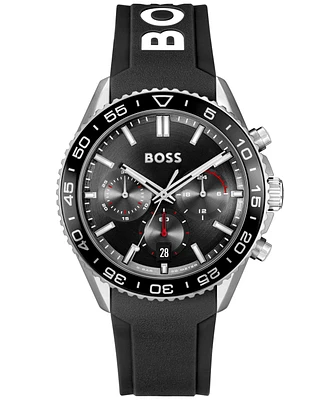 Boss Men's Runner Quartz Chrono Silicone Watch 44mm