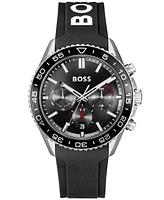 Hugo Boss Men's Runner Quartz Chrono Silicone Watch 44mm