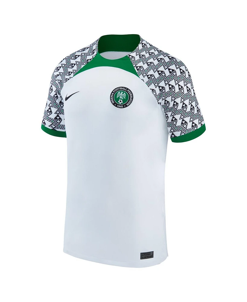 Men's Nike White Nigeria National Team 2022/23 Away Breathe Stadium Replica Blank Jersey