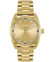 Hugo Boss Men's Bright Quartz Ionic Plated Thin Gold-Tone Steel Watch 42mm