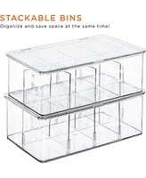 Sorbus Storage Bins For Pantry With Dividers & Lids (2 Pack)