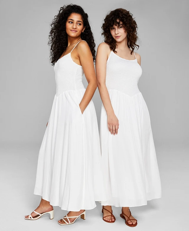 macys white long dresses White Maxi Dress