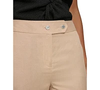 Calvin Klein Petite Linen-Blend Straight-Leg Pants