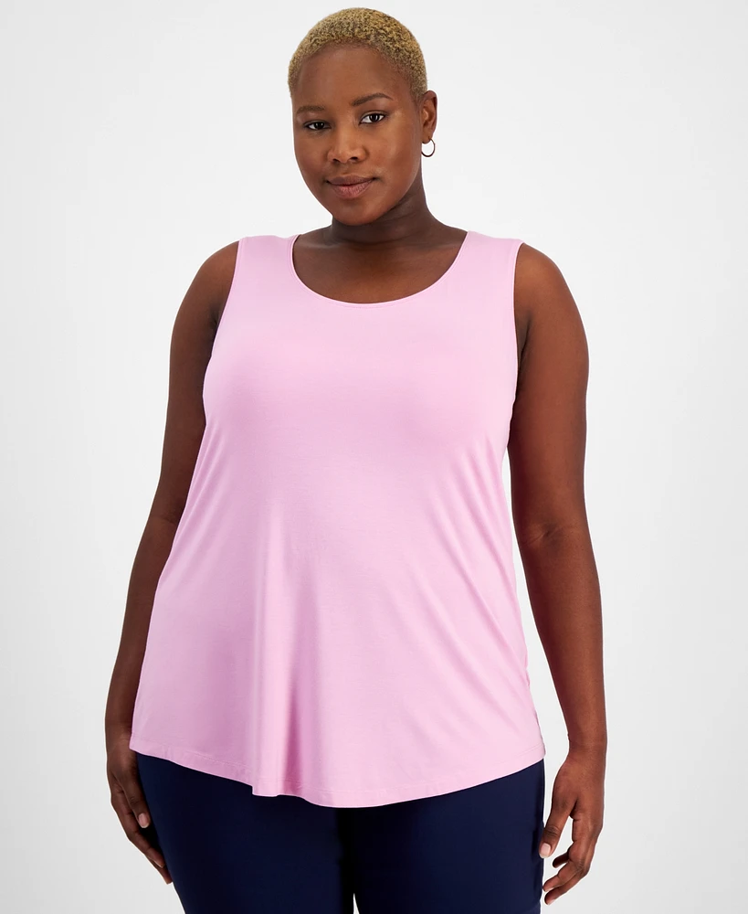 Jm Collection Plus Scoop-Neck Sleeveless Top, Created for Macy's